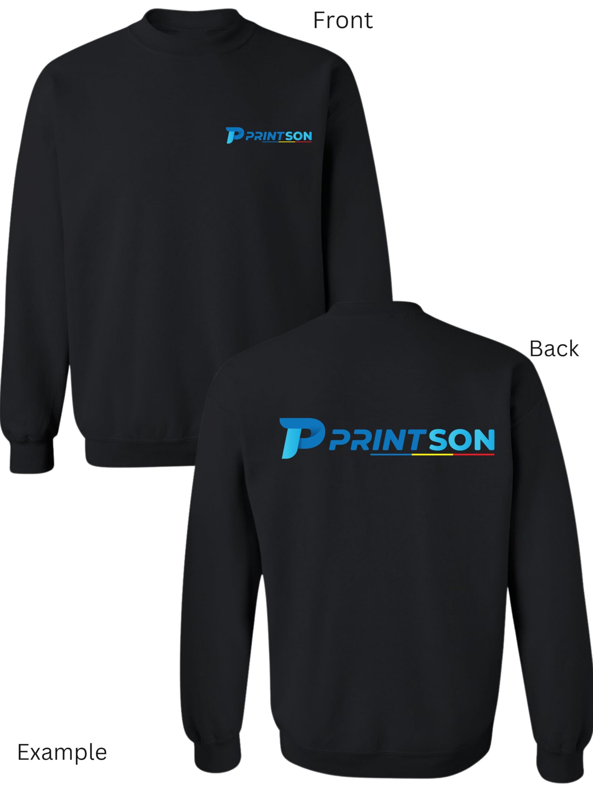 Printson Custom Sweatshirt for Women & Men | Personalized Gifts for Mom, Dad, Boyfriend, Girlfriend | Customized Matching Couple Sweaters | Front & Back Printed with Text, Photo, Design Options