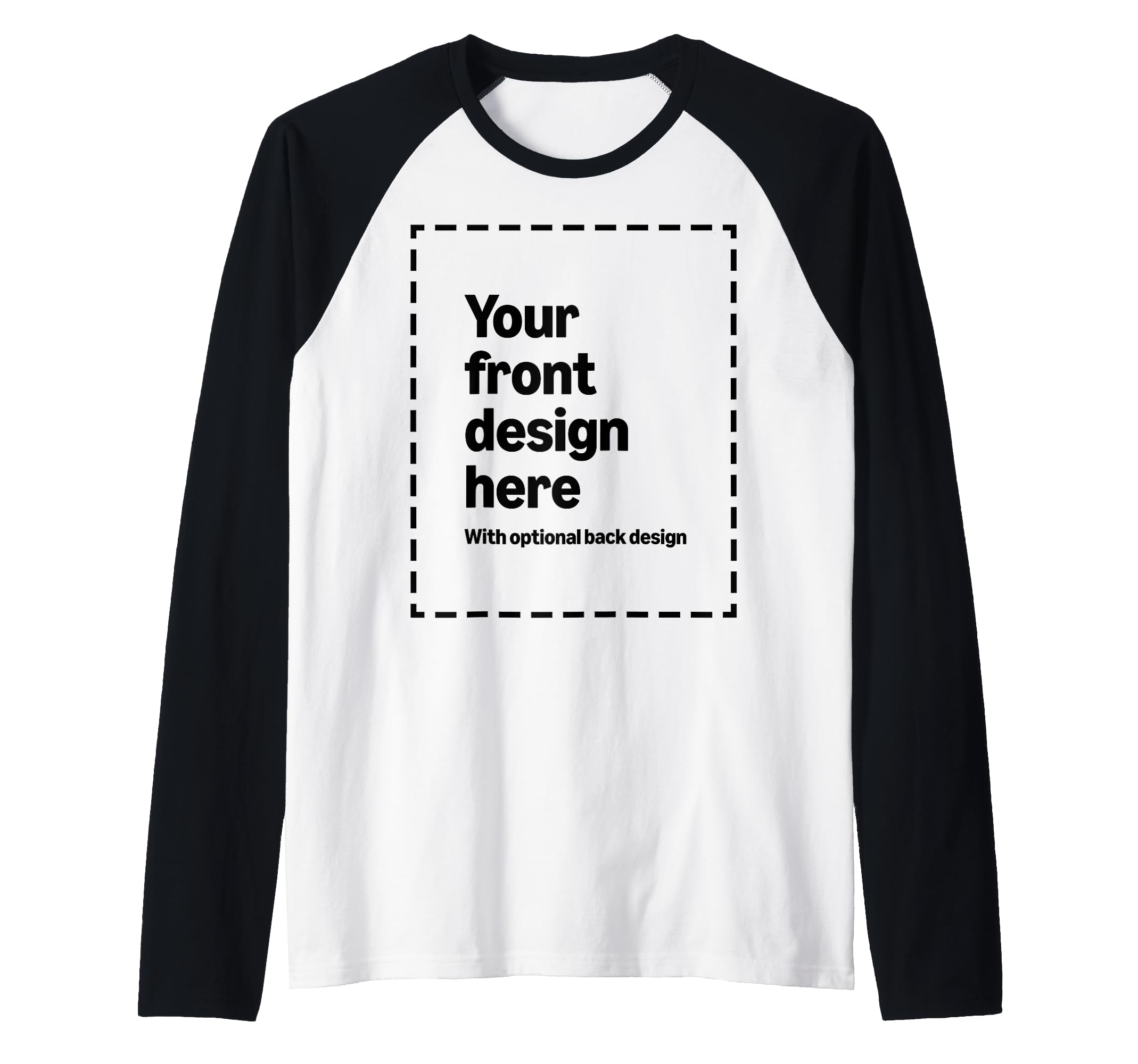 Custom Front & Back Print Raglan Baseball Tee with Your Image for Men and Women by Modify by Amazon Merch on Demand