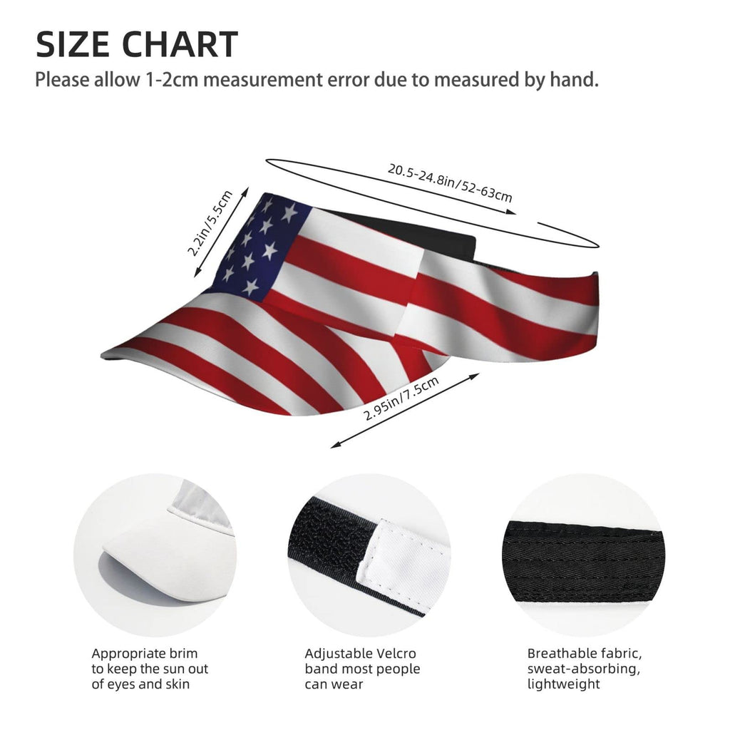 Cute Funny USA Flag Hat Women Men Adjustable Flag Sport Sun Visor Hat Summer Fashion Sun Cap Beach Flag Hat