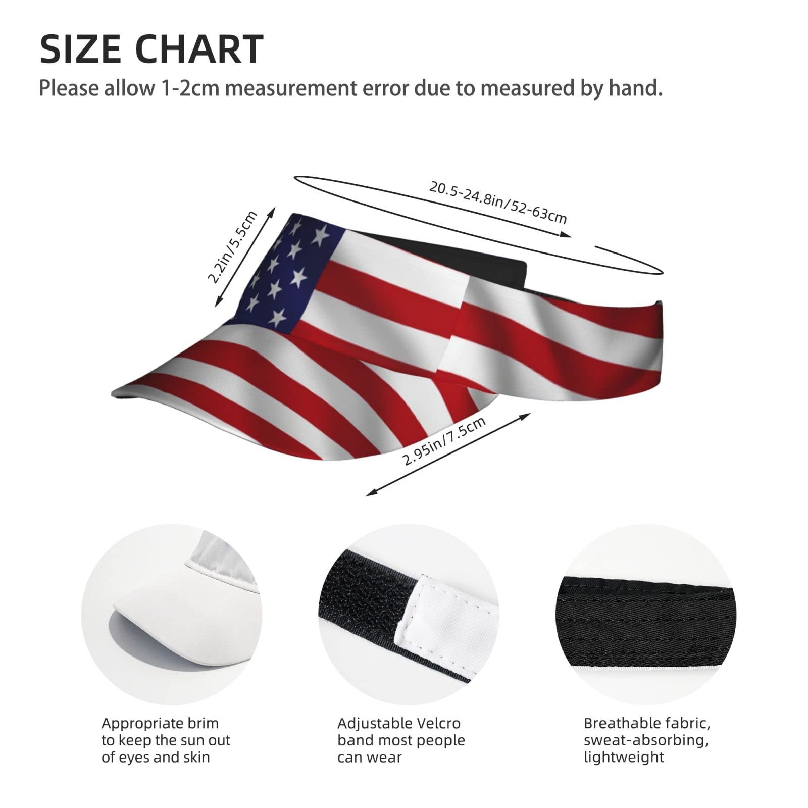Cute Funny USA Flag Hat Women Men Adjustable Flag Sport Sun Visor Hat Summer Fashion Sun Cap Beach Flag Hat