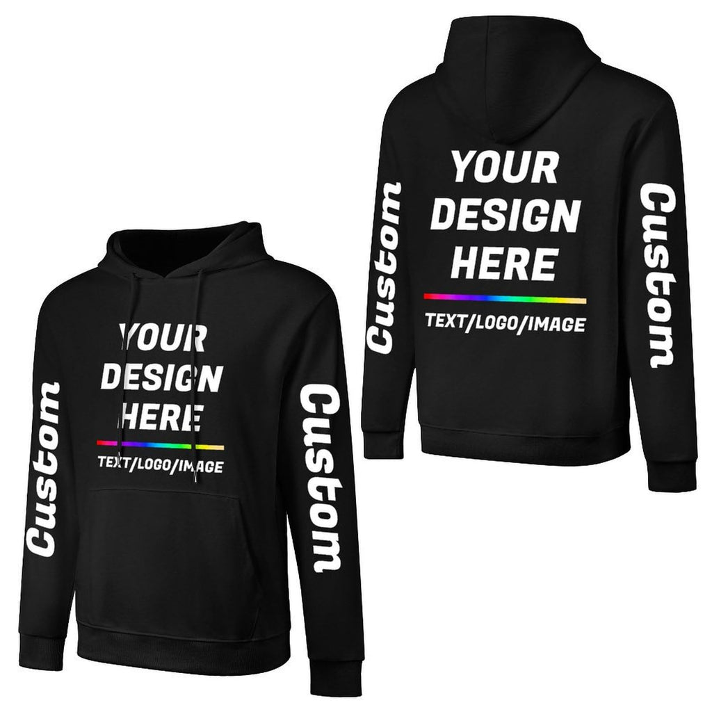 Custom Hoodie for Men Women, Customized Personalized Casual Cotton Hooded SweatshirtsGifts with Text Picture Logo for Family Friends Classmates Couple Outdoor Sport Wearing, black, S