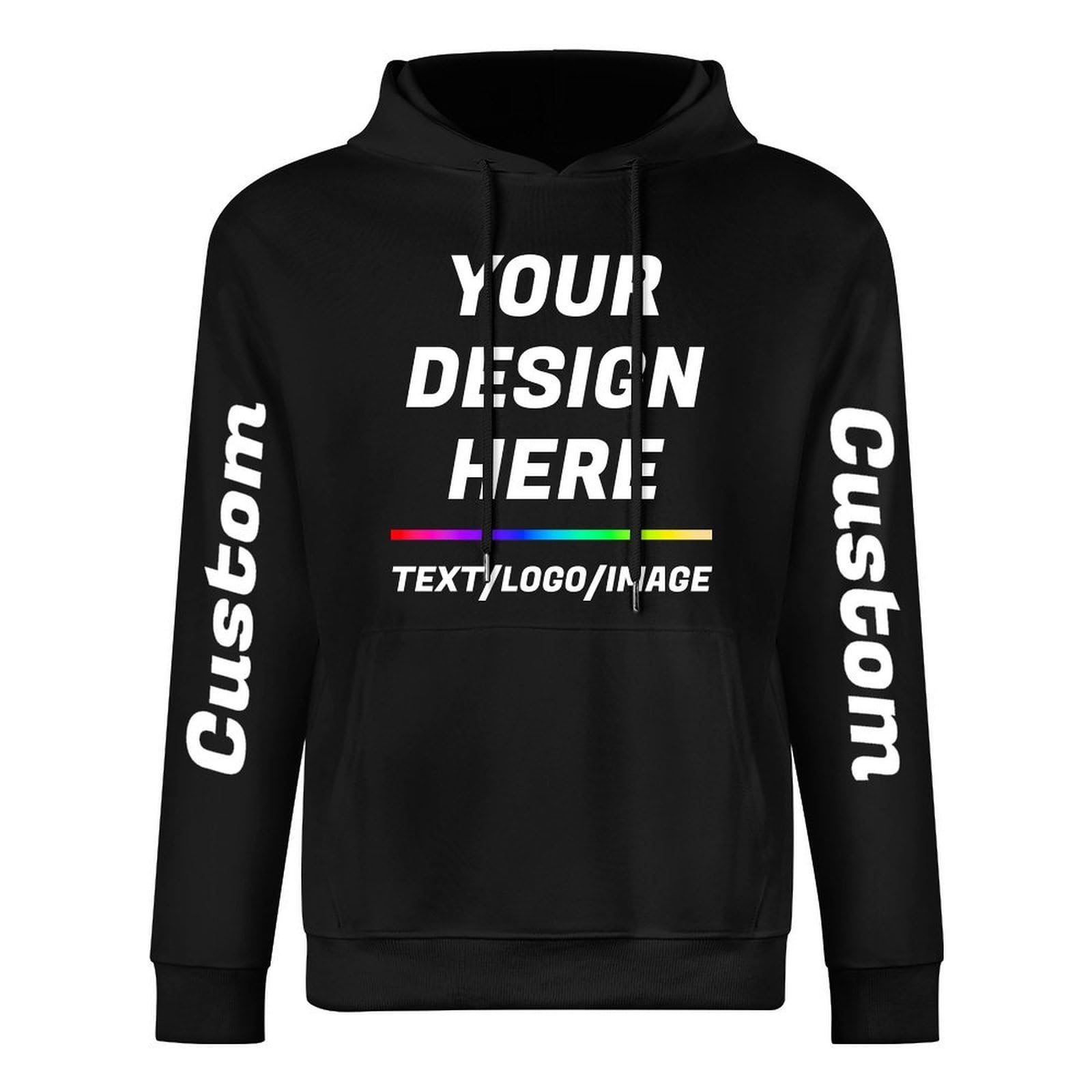 Custom Hoodie for Men Women, Customized Personalized Casual Cotton Hooded SweatshirtsGifts with Text Picture Logo for Family Friends Classmates Couple Outdoor Sport Wearing, black, S