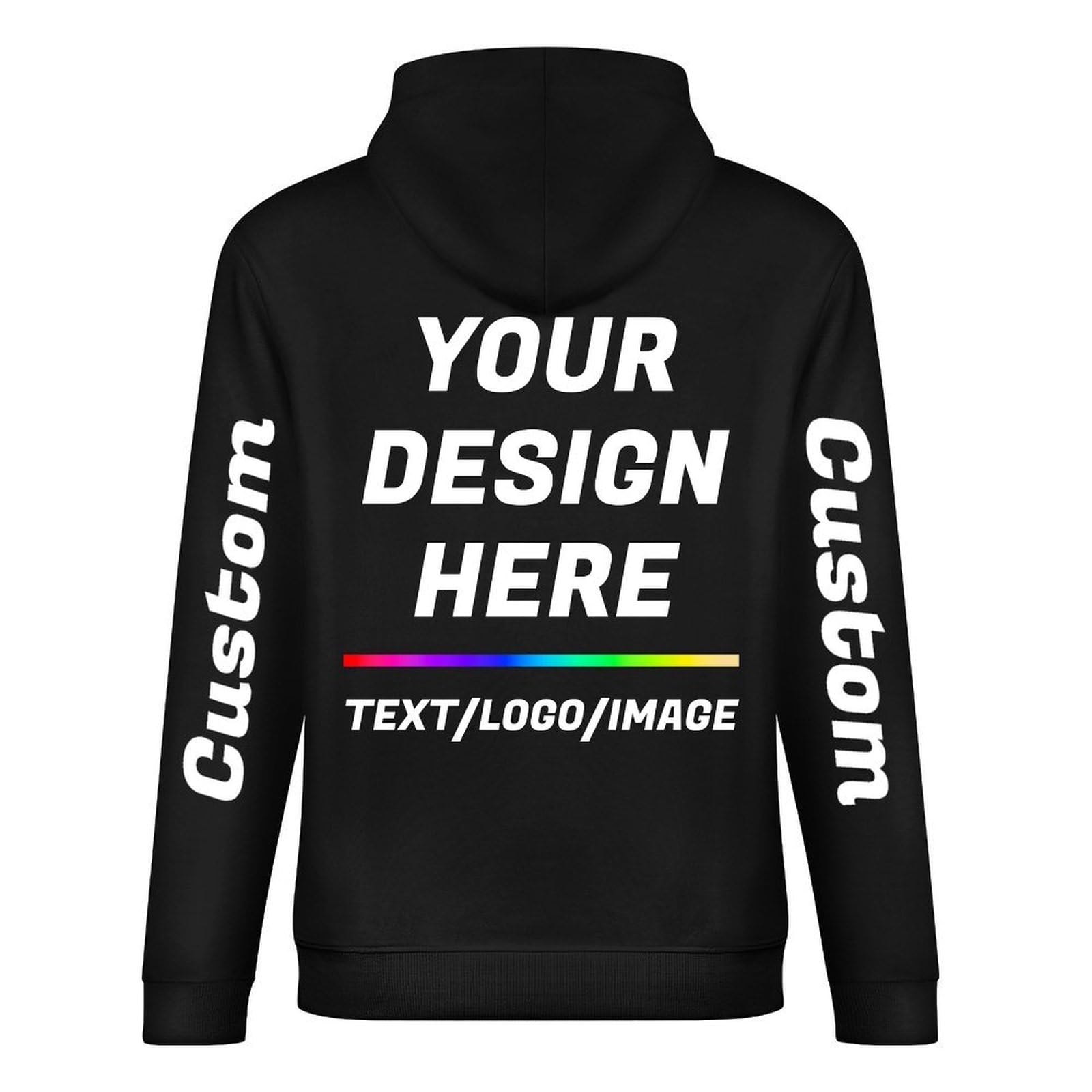 Custom Hoodie for Men Women, Customized Personalized Casual Cotton Hooded SweatshirtsGifts with Text Picture Logo for Family Friends Classmates Couple Outdoor Sport Wearing, black, S