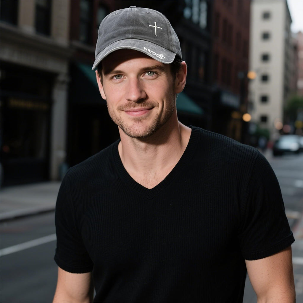 Christian Hat for Men & Women, Embroidered Cross Jesus Hat, Christians Baseball Cap Religious Faith Gifts Grey