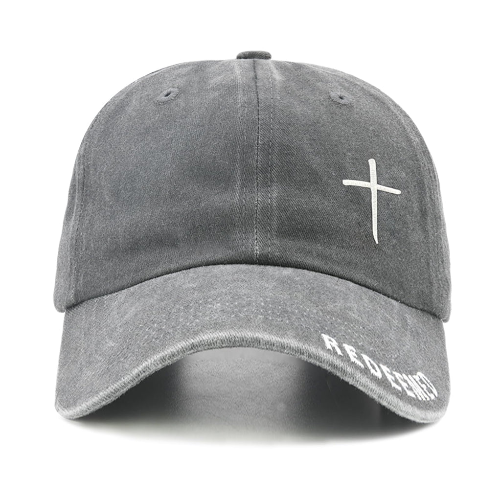 Christian Hat for Men & Women, Embroidered Cross Jesus Hat, Christians Baseball Cap Religious Faith Gifts Grey