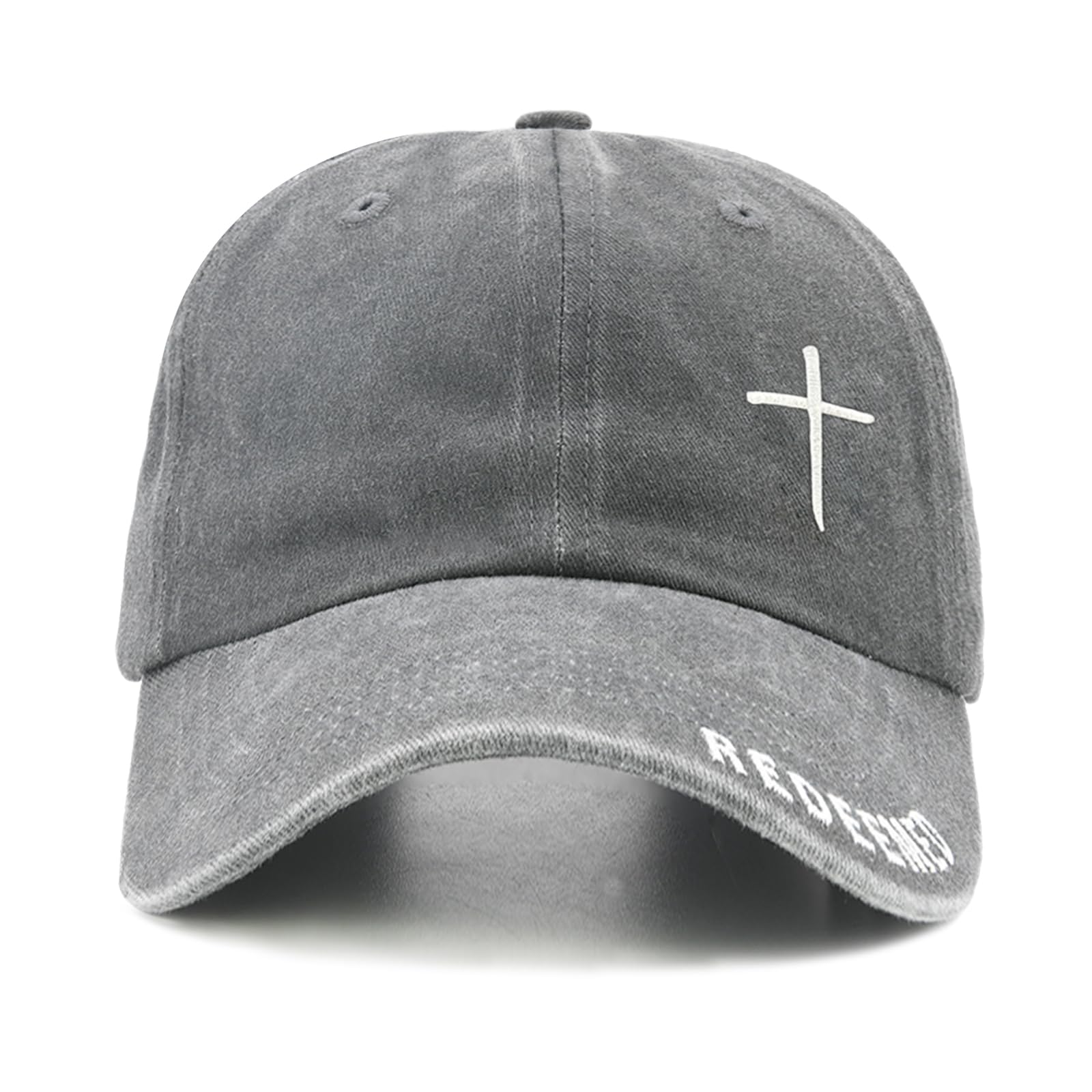 Christian Hat for Men & Women, Embroidered Cross Jesus Hat, Christians Baseball Cap Religious Faith Gifts Grey
