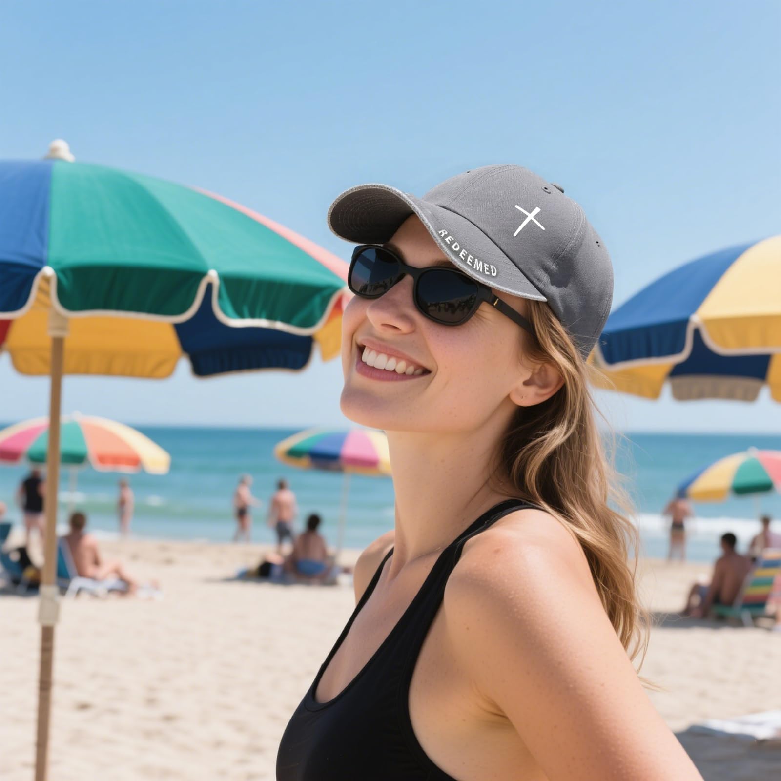 Christian Hat for Men & Women, Embroidered Cross Jesus Hat, Christians Baseball Cap Religious Faith Gifts Grey