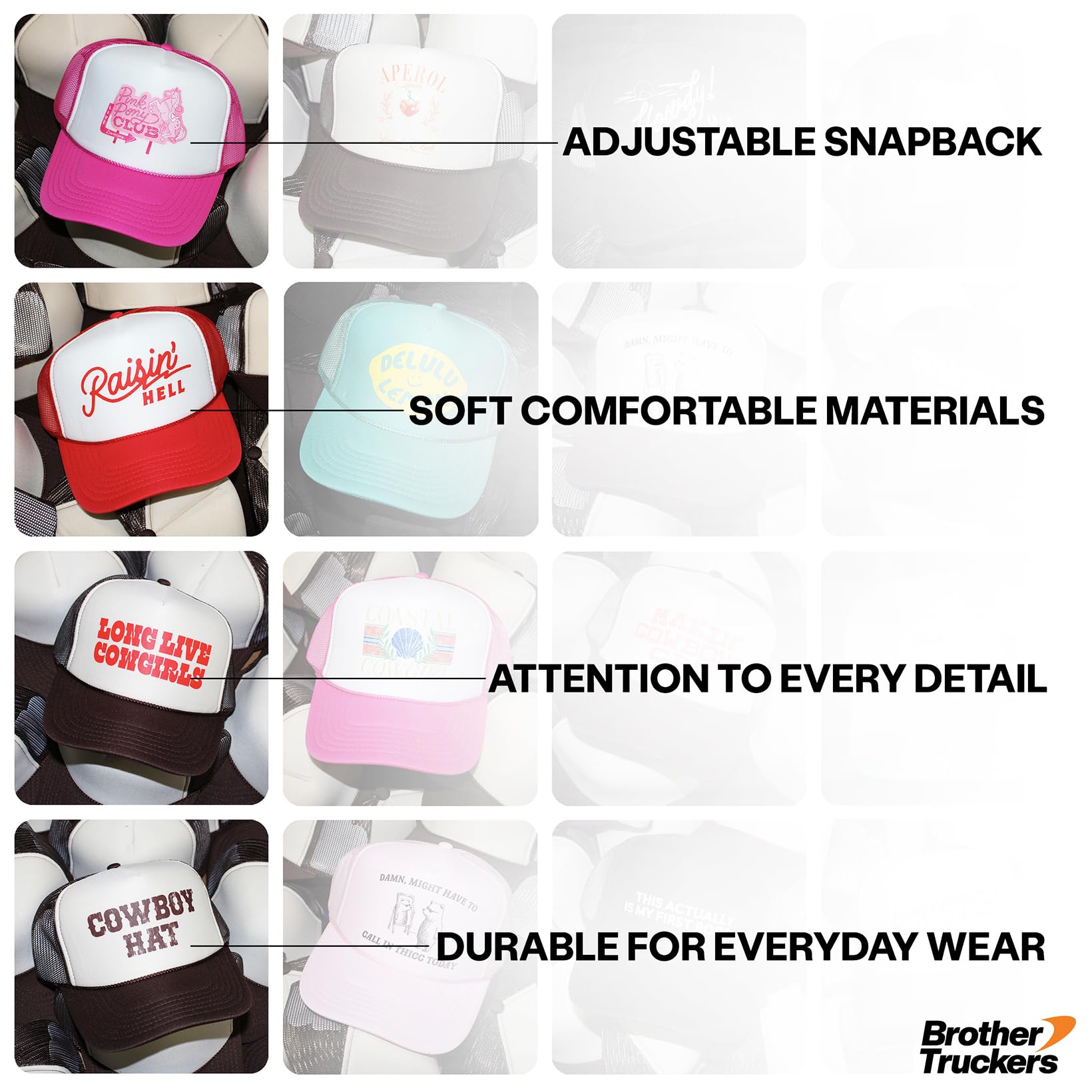 Design Your Own Custom Upside Down Text Vintage Trucker Hat | Upload Your Word | Premium Hat for Men & Women Multi