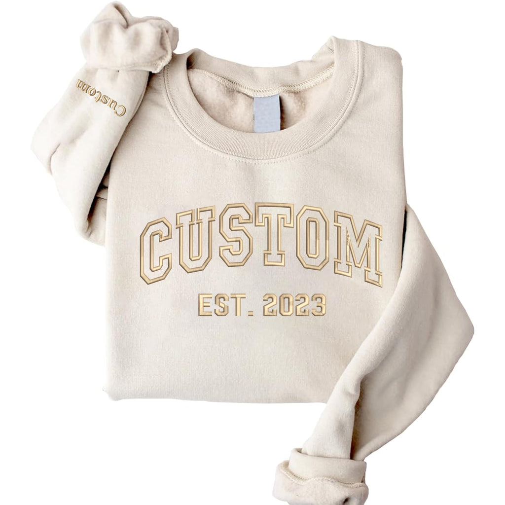 GiveSmiles Custom Embroidered Sweatshirts and Hoodie Design Your Own, Personalized Sweatshirts Hoodie For Everyone, Add Your Own Custom Text, Gifts For Mothers Day, Fathers Day, Holiday, Christmas