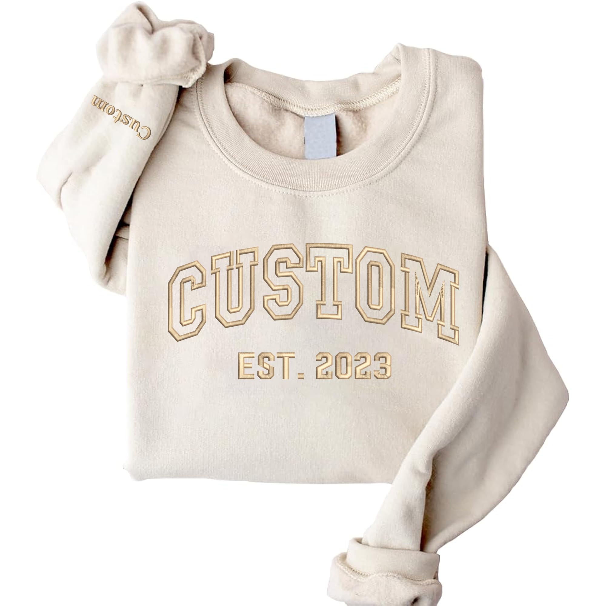 GiveSmiles Custom Embroidered Sweatshirts and Hoodie Design Your Own, Personalized Sweatshirts Hoodie For Everyone, Add Your Own Custom Text, Gifts For Mothers Day, Fathers Day, Holiday, Christmas