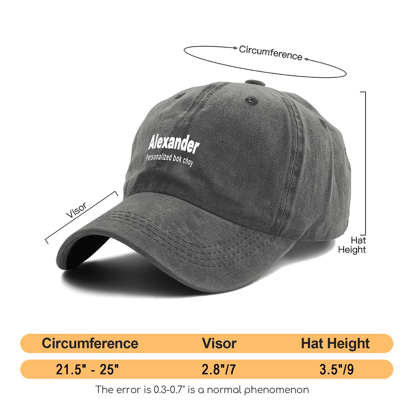 Custom Baseball Cap for Men & Women - Custom Hat Design Your Own Logo with Text, Personalized Trucker/Snapback/Dad Hat in Cotton for Golf, Outdoor, Gifts Dark Blue