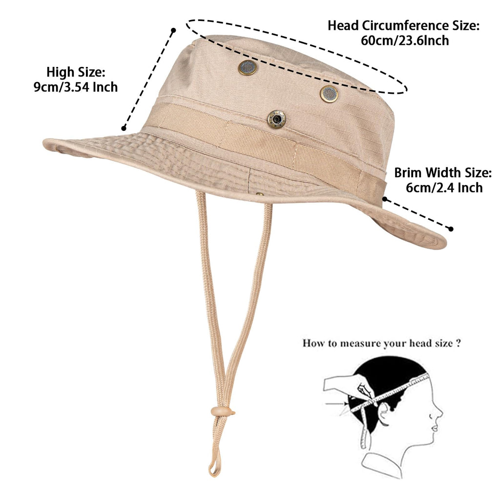 Rosoz Sun Hats for Men Women Boonie Hat UPF 50+ Bucket Hat Wide Brim UV Protection Fishing Hiking Safari Outdoor Hats
