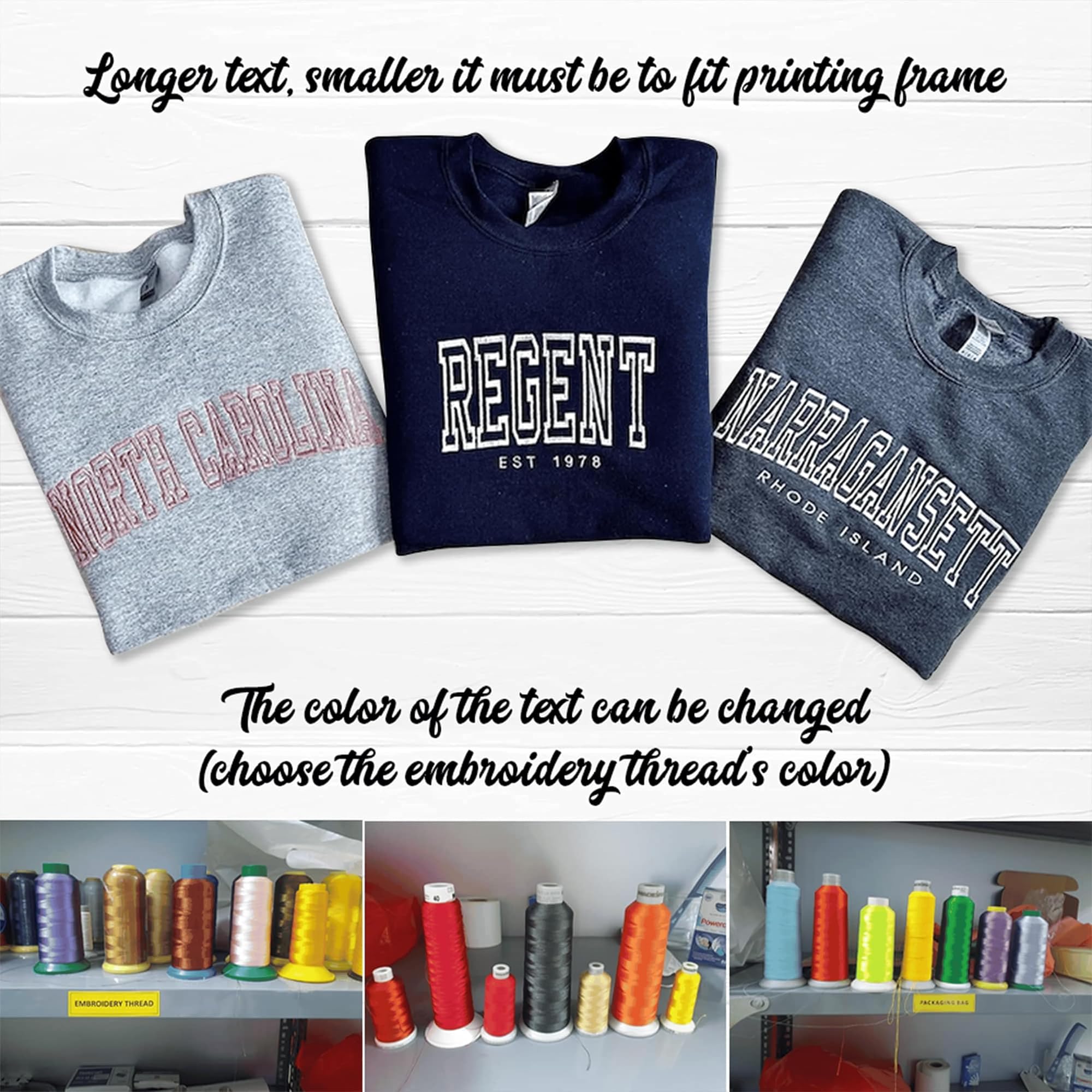 LullabyMall Custom Embroidered Hoodie Design Your Own, Personalized Hoodie For Everyone, Customize Text On Sleeve, Add Your Own Custom Text, Personalized Embroidery Motherday Gifts