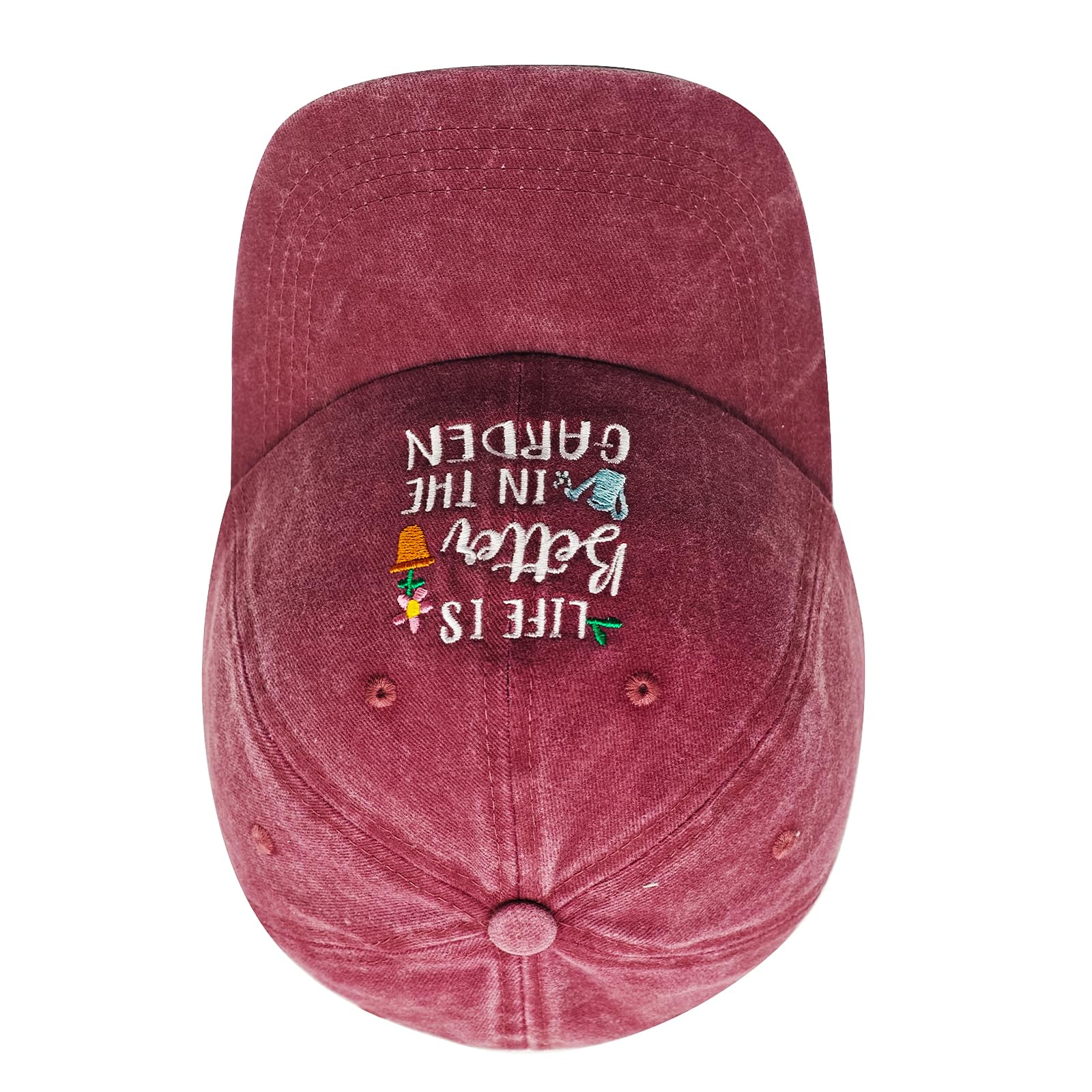 Adjustable Washed Cotton Embroidered Baseball Cap - Unique Gardening Gift for Women, Mothers Day, Wife, Mom, Grandma - Gardening Accessories