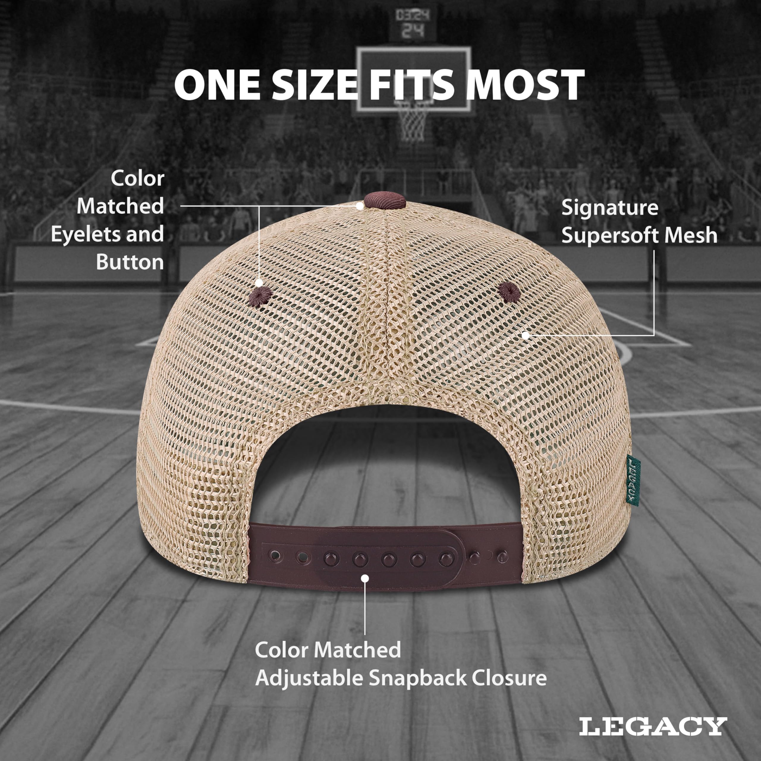 Legacy NCAA Officially Licensed Baseball Hat, South Carolina Gamecocks, Lightweight Cap for Men & Women, Old Favorite Trucker Adjustable (OFA), Burgundy Trucker, One Size Fits Most, Snapback Closure