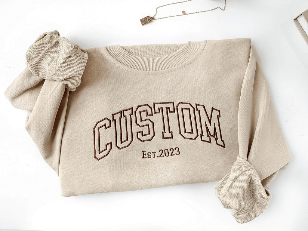 GiveSmiles Custom Embroidered Sweatshirts and Hoodie Design Your Own, Personalized Sweatshirts Hoodie For Everyone, Add Your Own Custom Text, Gifts For Mothers Day, Fathers Day, Holiday, Christmas
