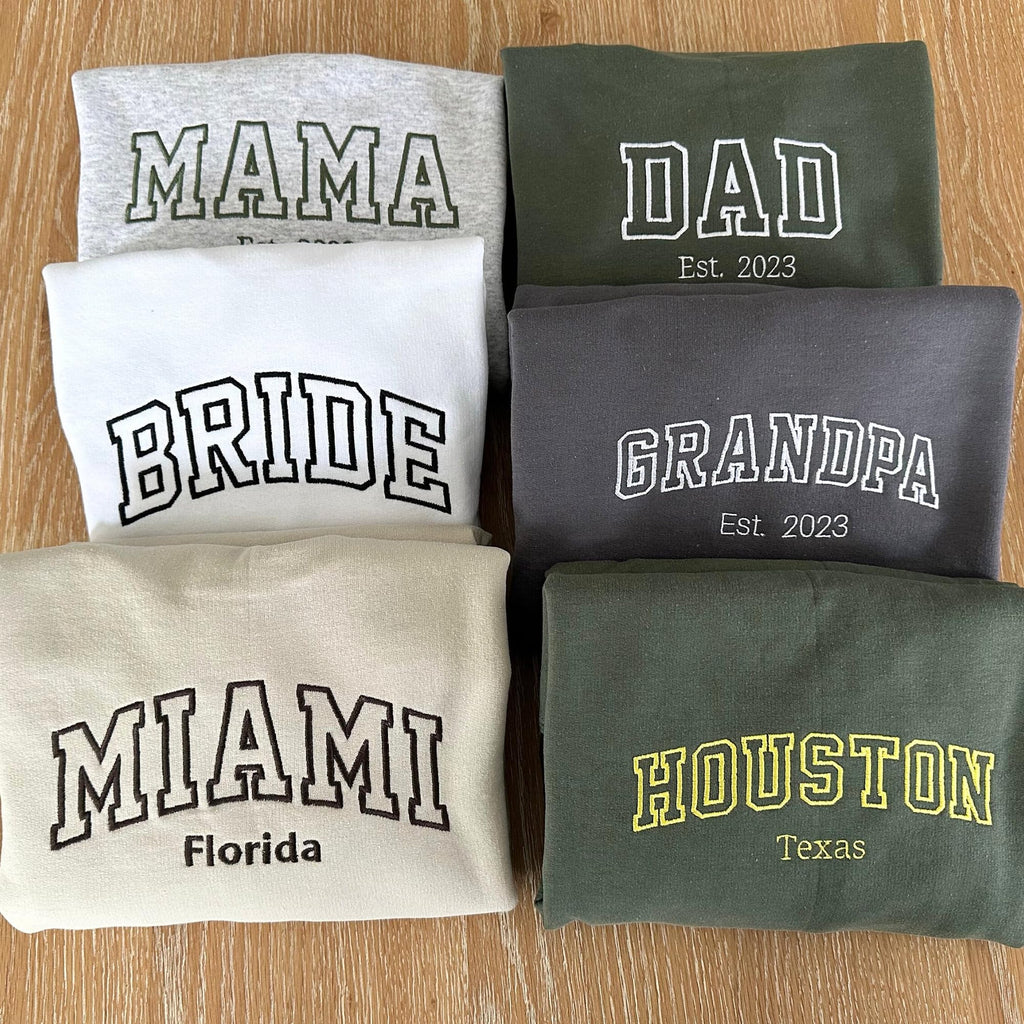 GiveSmiles Custom Embroidered Sweatshirts and Hoodie Design Your Own, Personalized Sweatshirts Hoodie For Everyone, Add Your Own Custom Text, Gifts For Mothers Day, Fathers Day, Holiday, Christmas