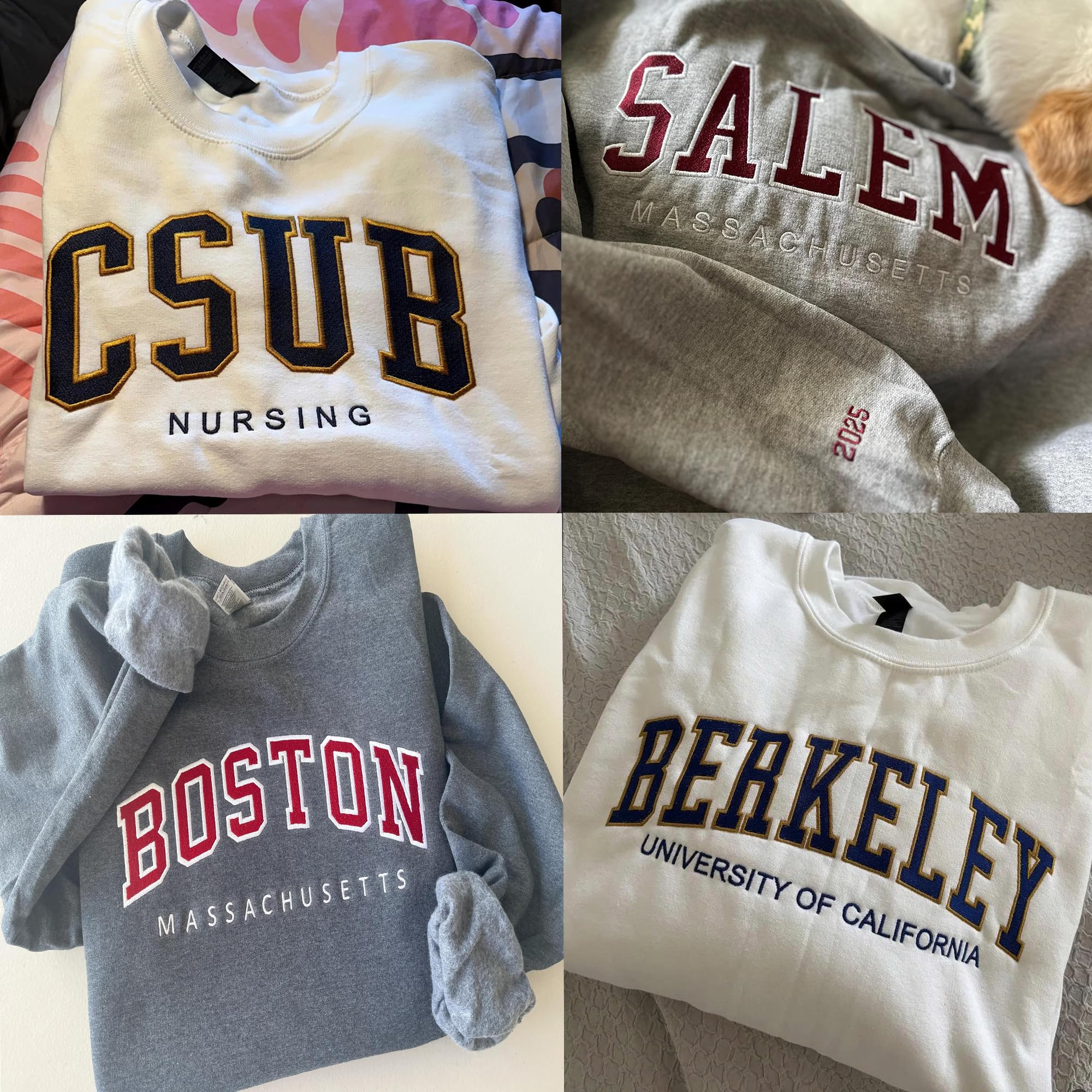 LullabyMall Custom Embroidered Sweatshirts & Hoodies - Design Your Own Text or Name - Personalized Crewneck Pullover for Women, Men - Gifts for Mother's Day, Birthday & Christmas